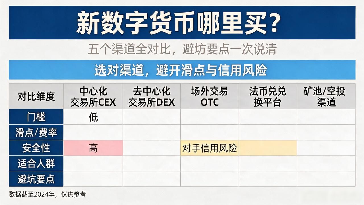新数字货币哪里买？五个渠道全对比，避坑要点一次说清
