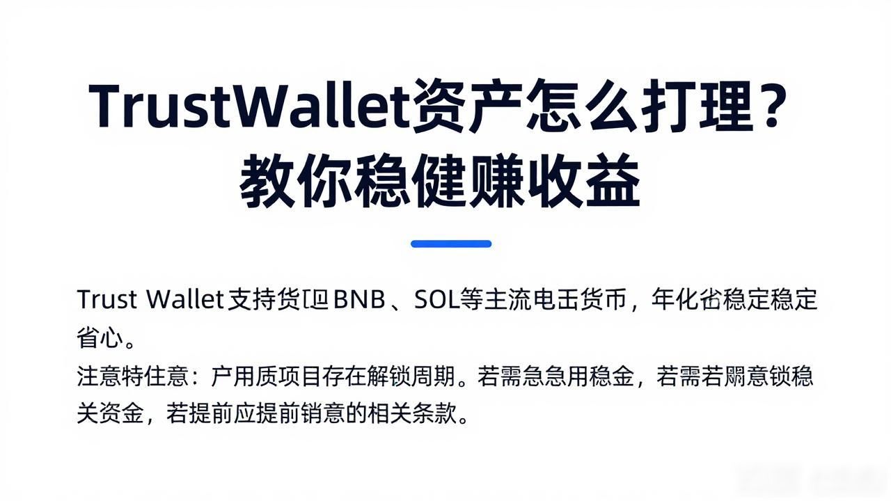 Trust Wallet资产怎么打理？教你稳健赚收益