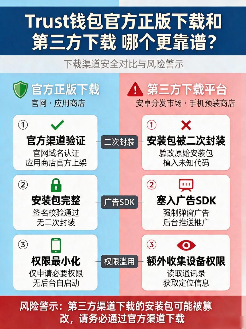 Trust钱包官方正版下载和第三方下载,哪个更靠谱?