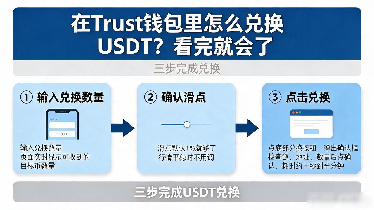 在trust钱包里面怎么兑换USDT?看完就会了