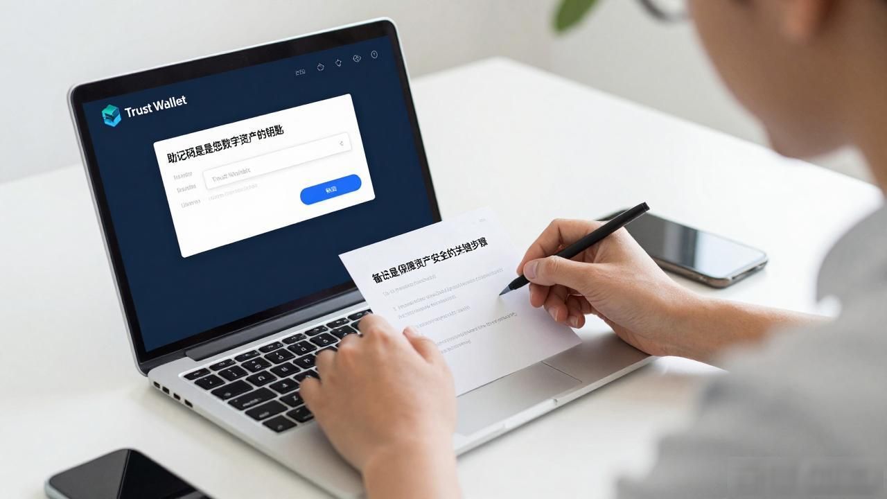 下载Trust Wallet最新版后，我这样备份助记词，新手必看