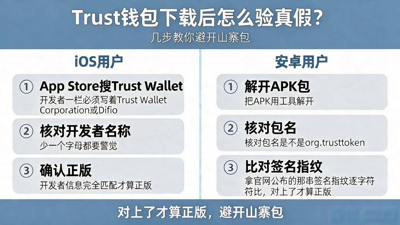 Trust钱包下载后怎么验真假?几步教你避开山寨包
