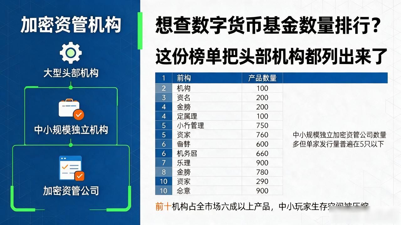 想查数字货币基金数量排行？这份榜单把头部机构都列出来了