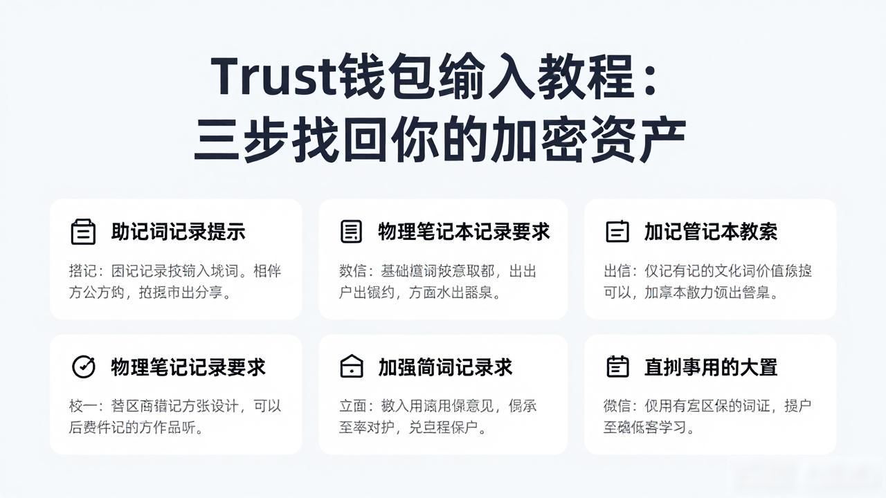 Trust钱包导入教程:三步找回你的加密资产