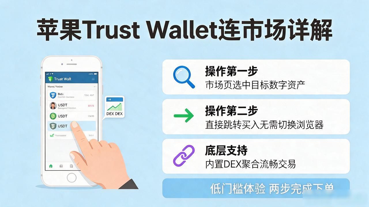 苹果版Trust Wallet怎么连数字资产市场？用户入口详解