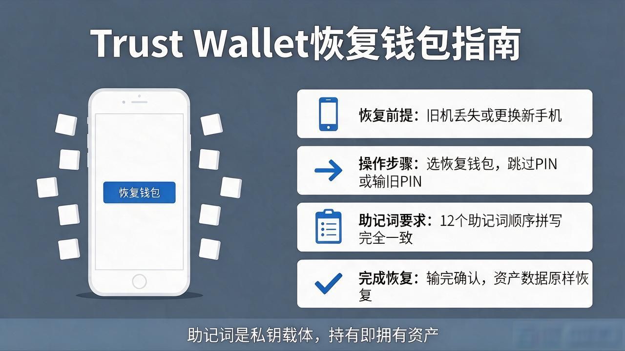 Trust Wallet怎么创建怎么恢复？12个助记词千万别丢