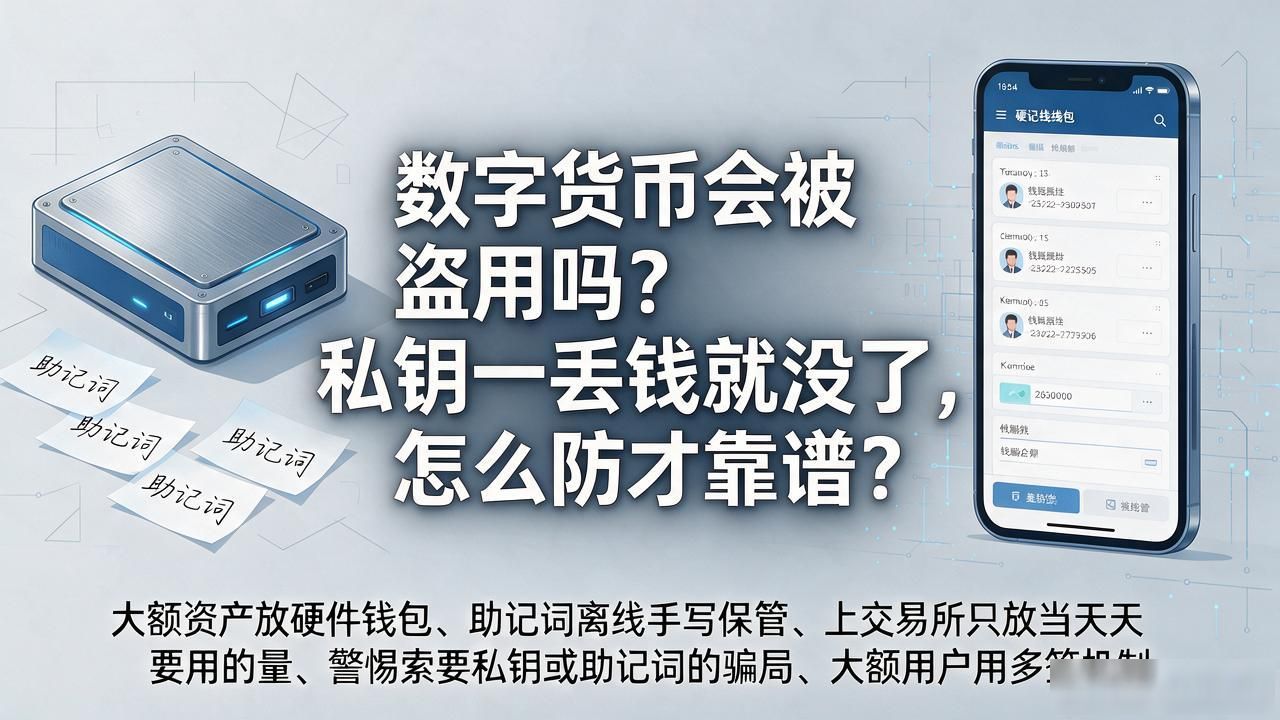 数字货币会被盗用吗？私钥一丢钱就没了，怎么防才靠谱