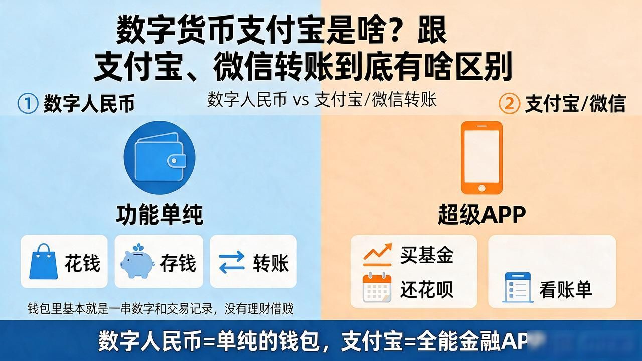 数字货币支付宝是啥？跟支付宝、微信转账到底有啥区别