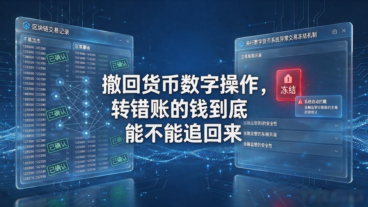 撤回货币数字操作，转错账的钱到底能不能追回来