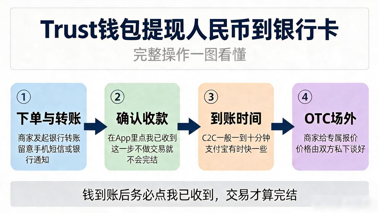 Trust钱包提现人民币到银行卡,完整操作一图看懂